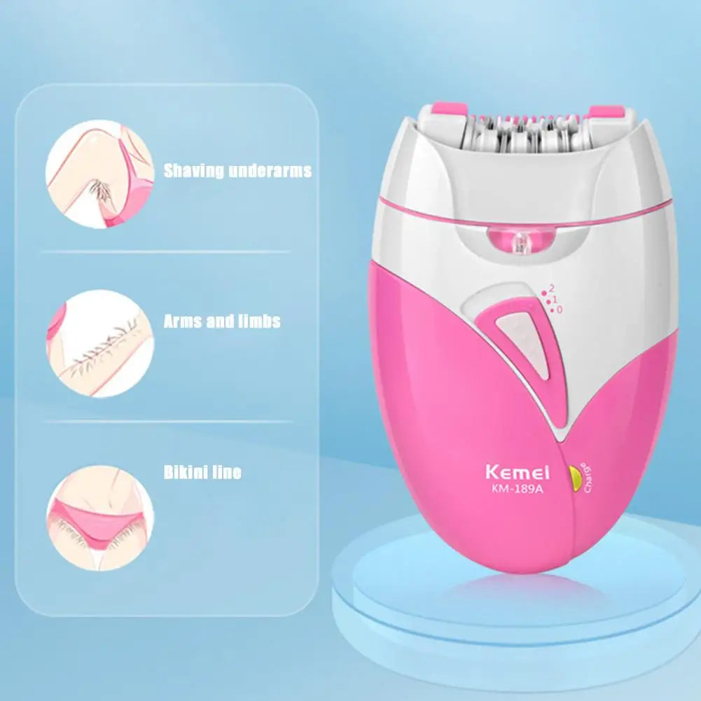 KM-189A Hair Epilator Electric Fast Rotating Detachable USB Rechargable Female Hair Trimmer for Women