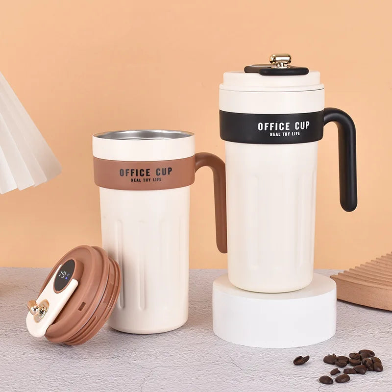 New Stainless Steel Intelligent Temperature Display Accompanying Water Cup Coffee Cup Portable Rope Direct Drinking Thermos Cup