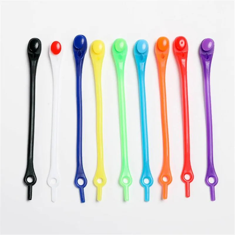 12pcs Silicone Shoelaces Round Elastic Shoe Laces Safty No Tie Shoelace For Men Women children All Sneakers Fit Strap Shoe Laces