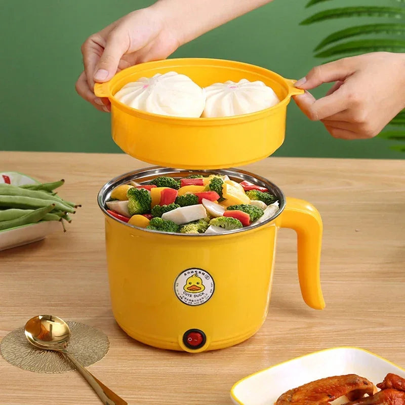 Electric Cooker 1.8L Electric Hot Pot Multifunctional Stewpot Steamer 1-3 People Cooking Pot Home Dormitory Electric Hot Pot