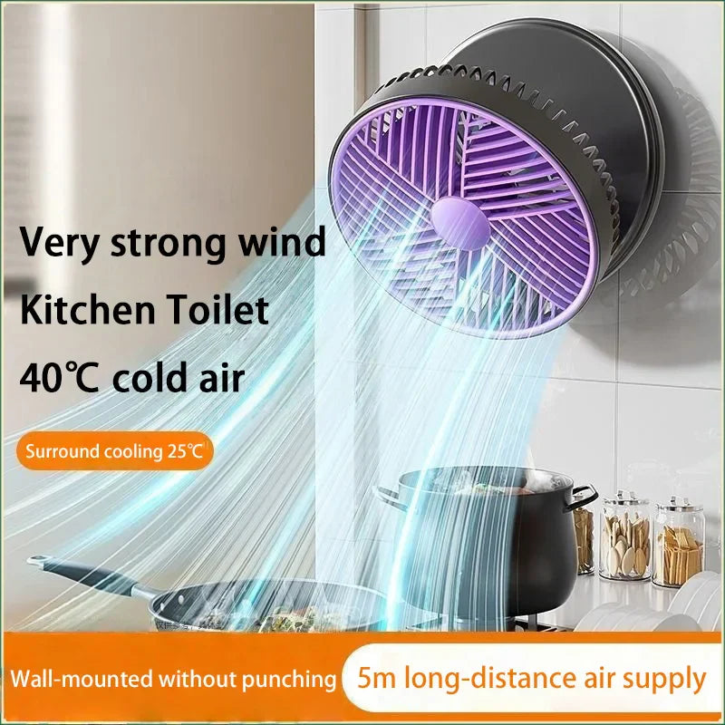 Electric Fan 3 In 1 Rechargeable Small Folding Cycle Desktop Wall-mounted Small Fan Dormitory Toilet Cold Wind Summer Fan