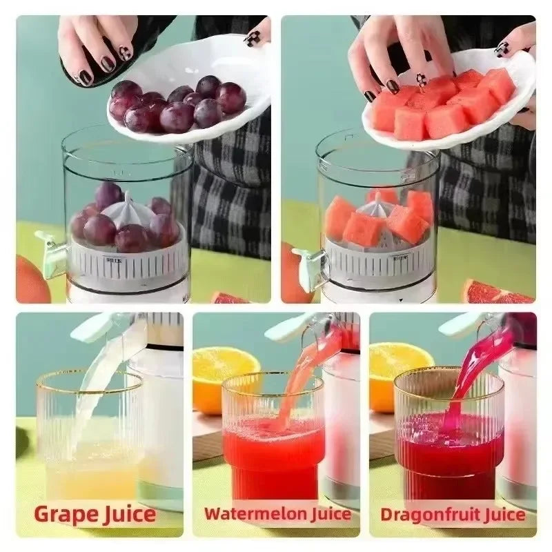Fully Automatic Fruit Juicer Extractor Portable Juice Machine with Residue Separation Bidirectional Spiral for Home Use