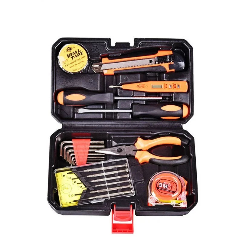 9-piece household and car hardware tool box set Small multi-function combination tool repair hand tool set