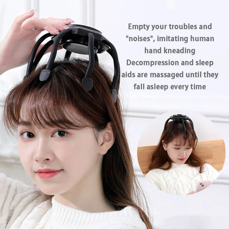 Electric Head Massager Scalp Hair Growth Head Relax Stress Relief Head Scratcher Scalp Stimulation Massage Claw Health Care