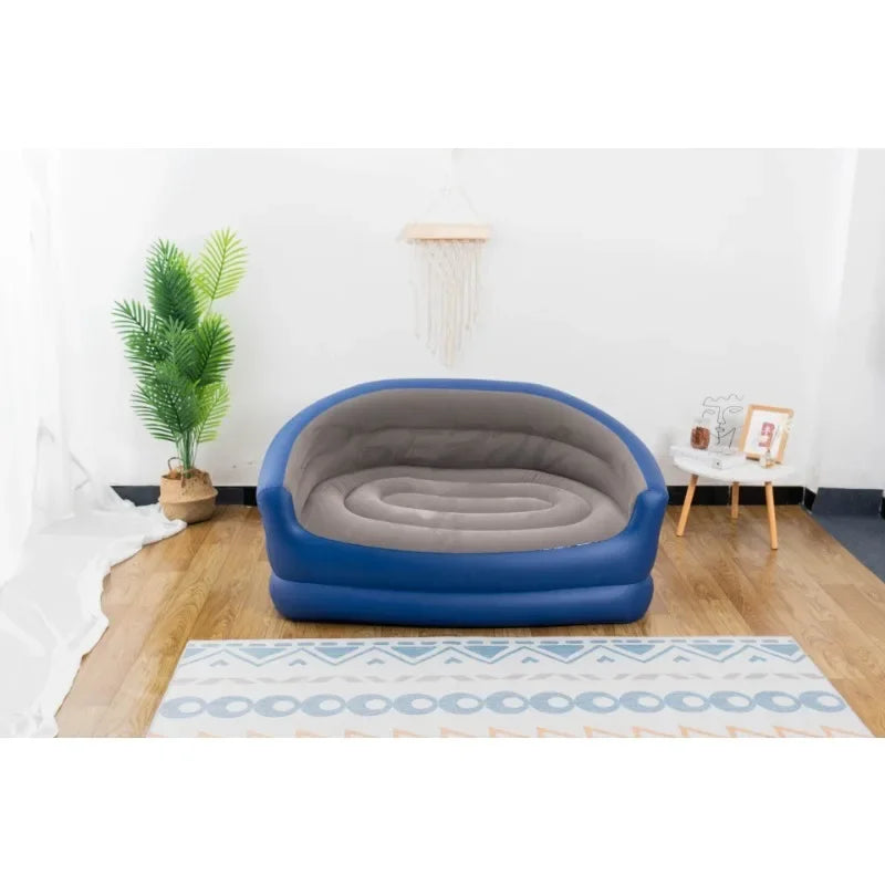 New Inflatable Lazy Sofa Double Lounge Chair for Lunch Break Enlarged Folding Leisure Sofa with Backrest and Armrests