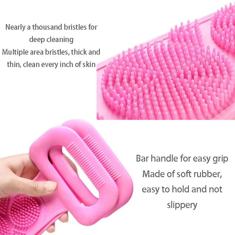 Body Scrubber Silicone Bath Brushes Shower Exfoliating Brush Belt Back Scrub Body Cleaner Cleaning Strap Bathroom Accessories