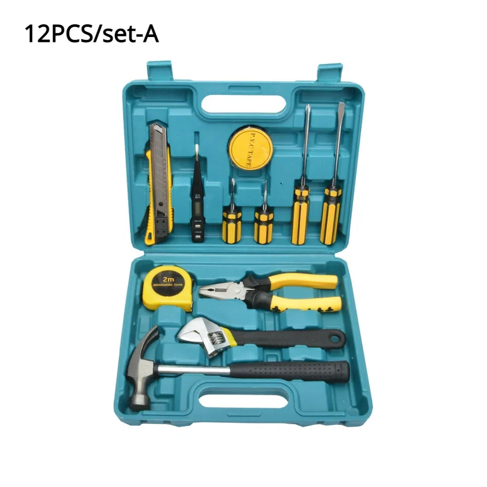 12/16PCS Repair Tool Set Maintenance Tool Kits for Homeowner General Hand Tool Set and Toolbox Storage Case