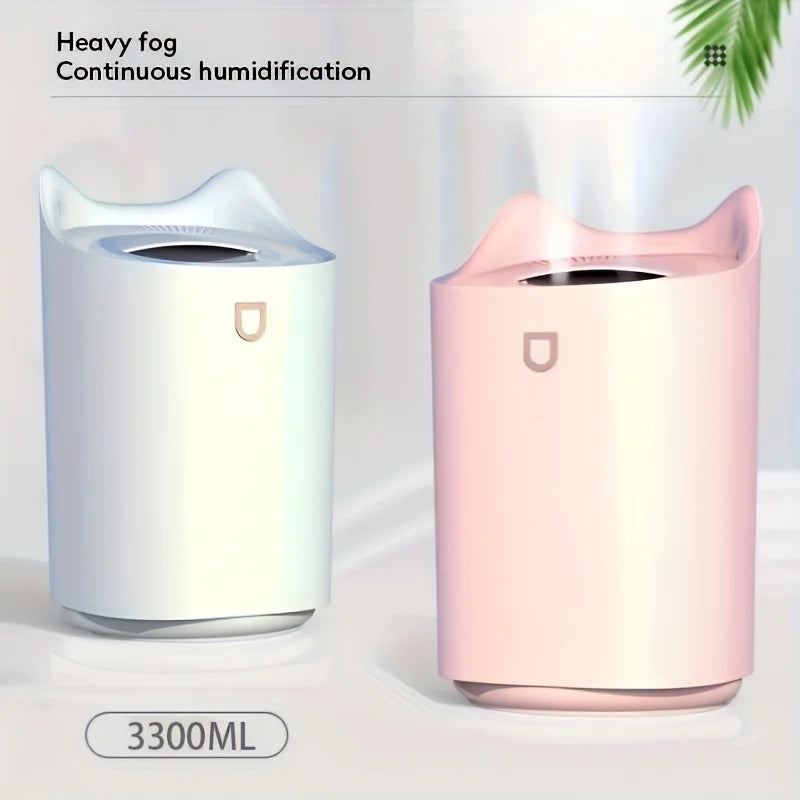 1pc USB Powered Humidifier with Essential Oil Diffuser, 111.59oz Large Capacity, Ultrasonic Cool Mist, Dual Nozzle, Quiet Operat