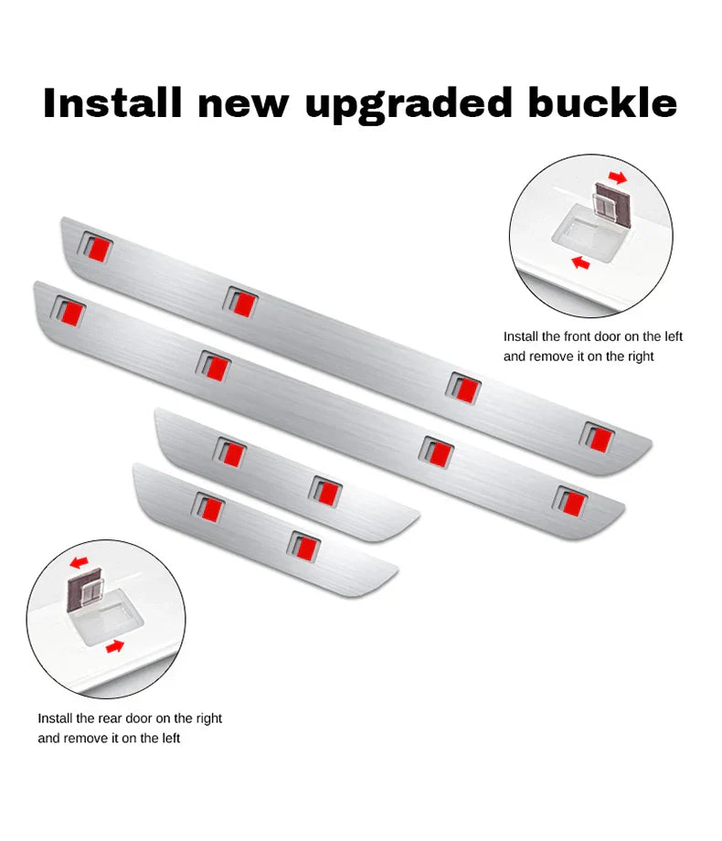 Car Welcome Door Sill Light Threshold Lamp Welcome Plate Pedal Light with Wireless LED Light Adjustable color changing mode