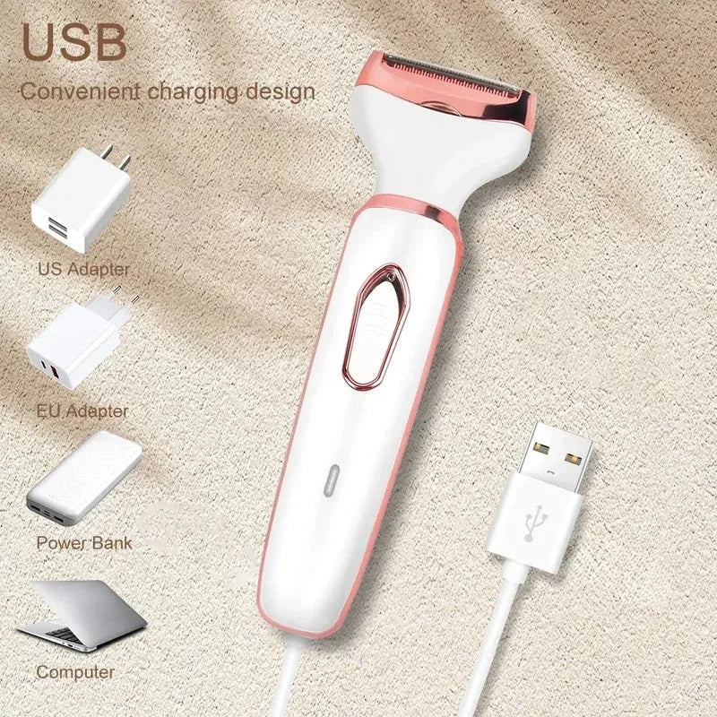 4 in 1 Electric Epilator Bikini Eyebrow Nose Women Lady Facial Hair Removal Trimmer Face Body Painless Female Shaver Depilator