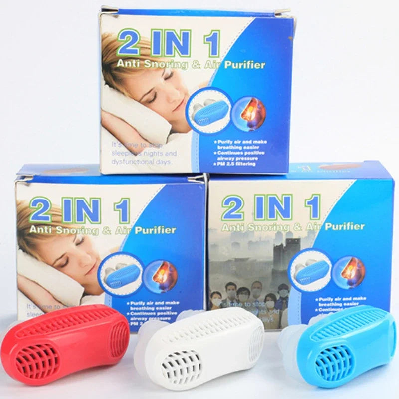 2 In 1 Anti Snoring Amp Air Purifier Relieve Nasal Congestion Snoring Device Ventilation Anti-snoring Anti Snore Sleep Nose Clip