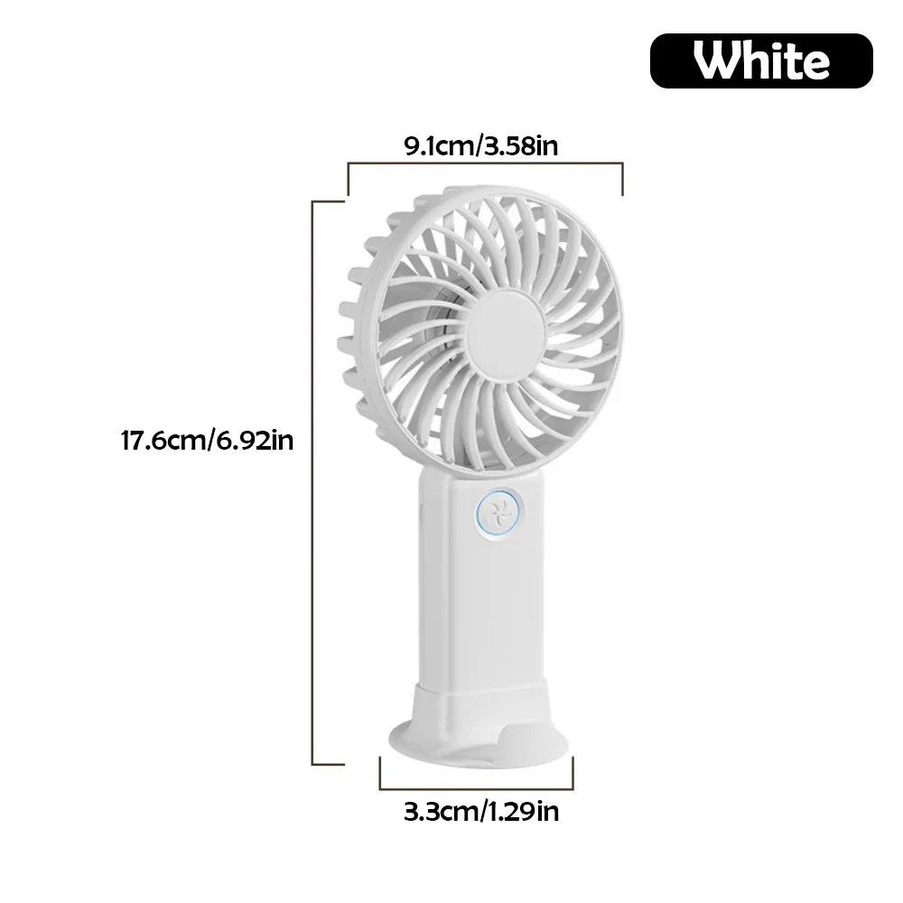 Portable Mini Fan USB Outdoor Handheld Fan with Desktop Phone Holder 3Wind Adjustments Long Working Life Multi-function Mini Fan