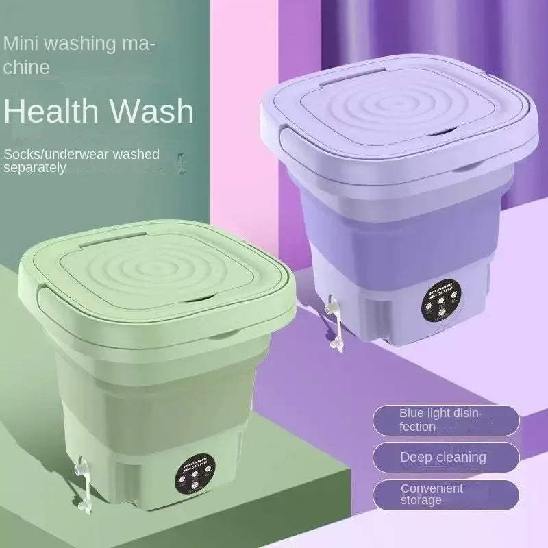6.5L Portable Small Foldable Washing Machine with Spin Dryer For Socks Underwear Panties Washer Household Mini Washing Machine