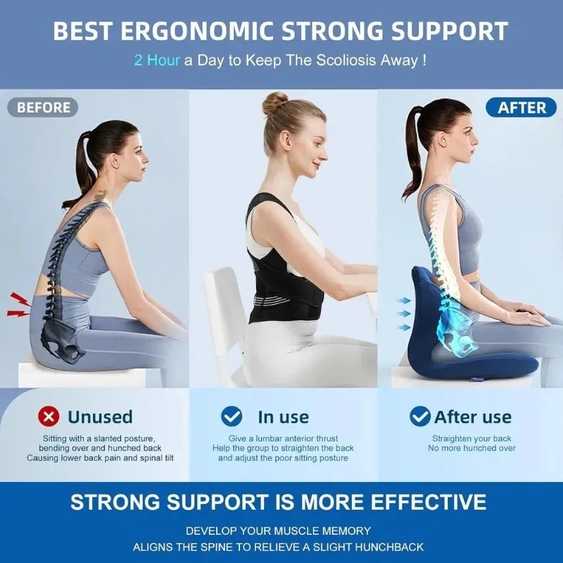 Back Shoulders Support Posture Corrector for Females Gym Rehabilitationequipment Yoga Back Belts Corset Lumbar Back Corrector
