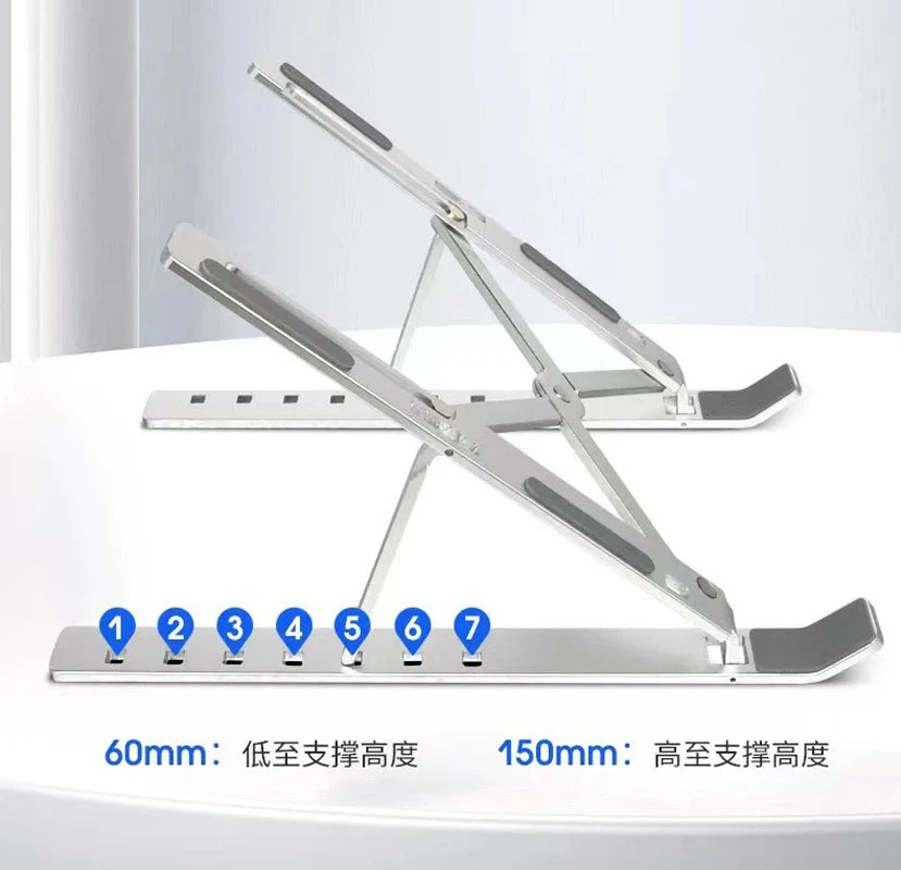 Free Shipping Laptop Stand Aluminum Alloy Computer Desktop Tablet Stand  Folding And Lifting Portable Heat Dissipation Bracket
