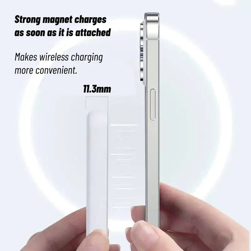 Slim 5000/10000mAh MagSafe Power Bank - Magnetic Wireless Charger w/ USB-C for iPhone 11,12,13,14,15 Series