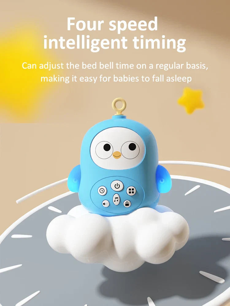 Baby Music Rotating Bed Bell Toy Cute Owl Shape Modern Baby Hanging Rattle Music Bedside Bell Toy Holiday Gift