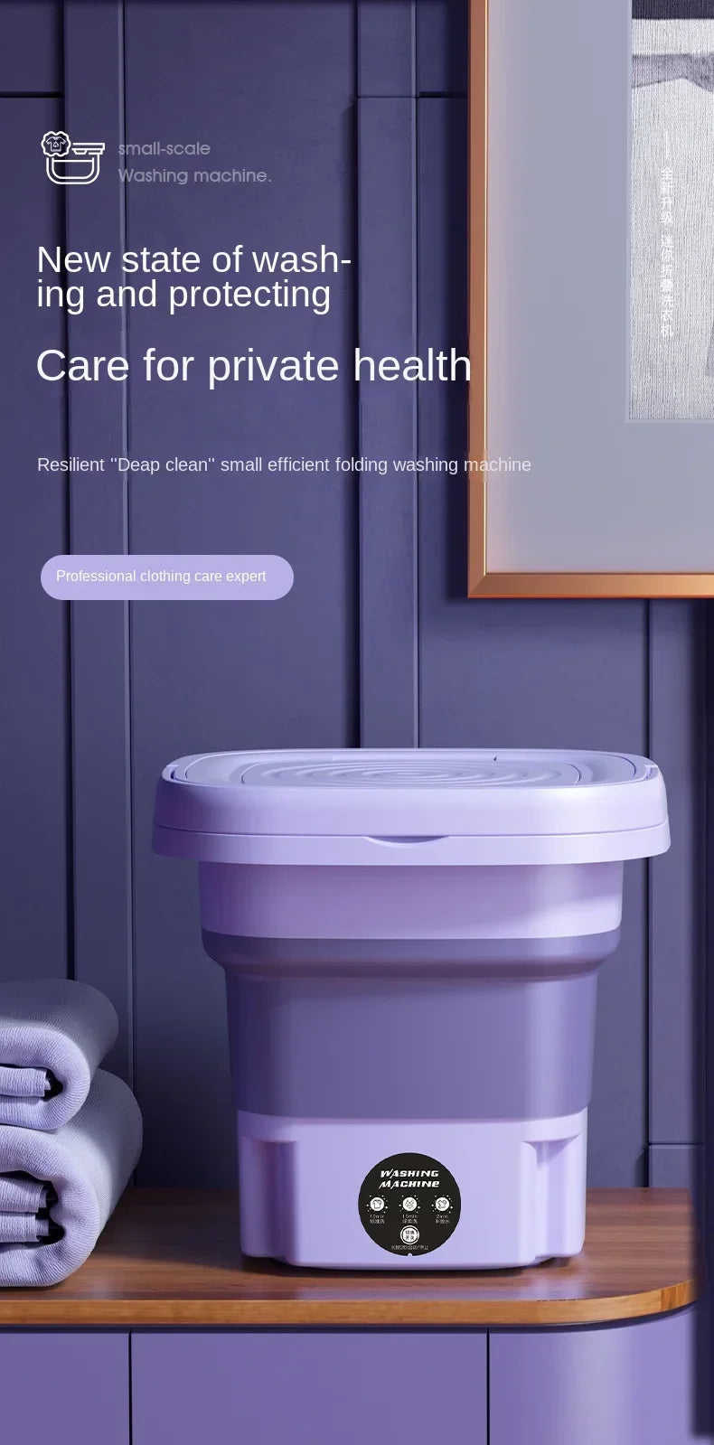 6.5L Portable Small Foldable Washing Machine with Spin Dryer For Socks Underwear Panties Washer Household Mini Washing Machine