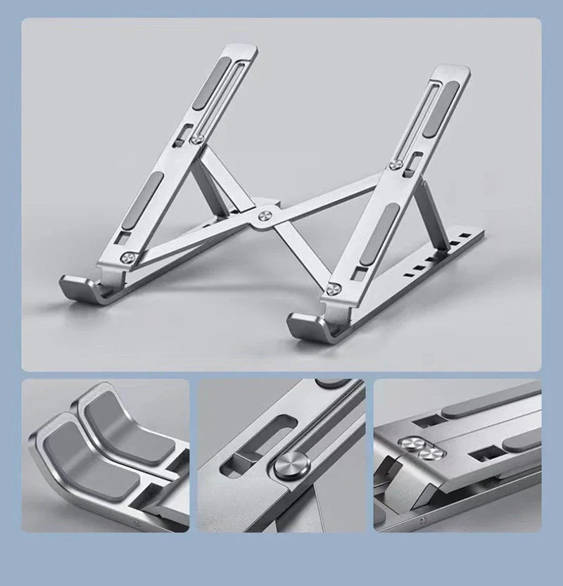 Free Shipping Laptop Stand Aluminum Alloy Computer Desktop Tablet Stand  Folding And Lifting Portable Heat Dissipation Bracket