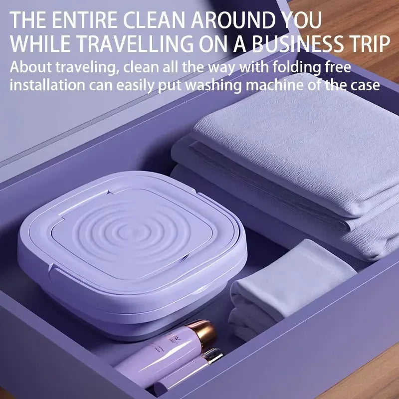 6.5L Portable Small Foldable Washing Machine with Spin Dryer For Socks Underwear Panties Washer Household Mini Washing Machine