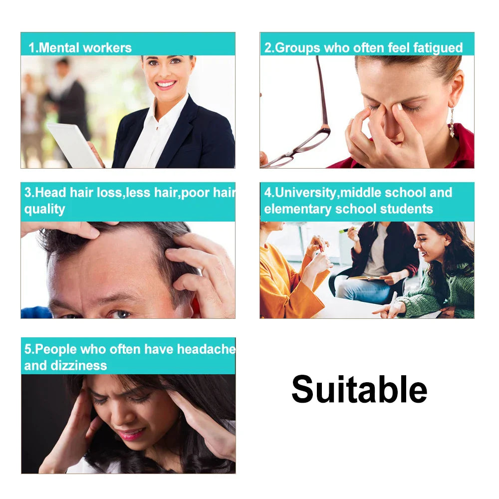 Electric Scalp Massager Heads Scalp Kneading Vibrating Device 6 Modes for Hair Growth Stress Relax Waterproof Massageador