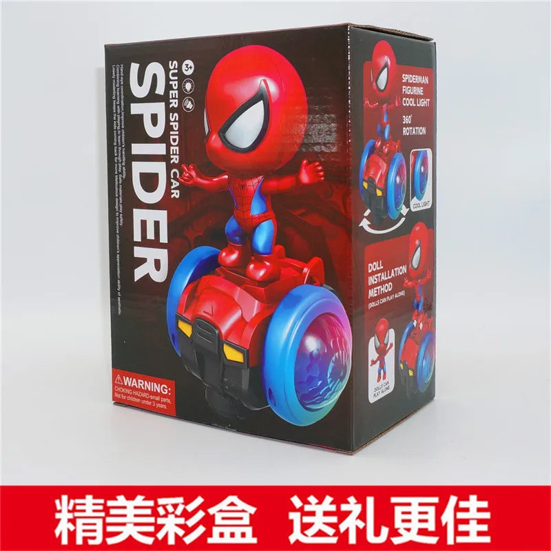 Marvel Spiderman Automatic Turn Vehicle Skateboard Acousto-optic Car  Electric Music Toys Stunt Scooters Gifts