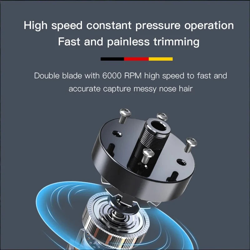 Men's Intelligent Non Pinch Electric Nose Hair Trimmer TYPE-C Charging Round Arch Blade Portable Nose Hair Trimmer