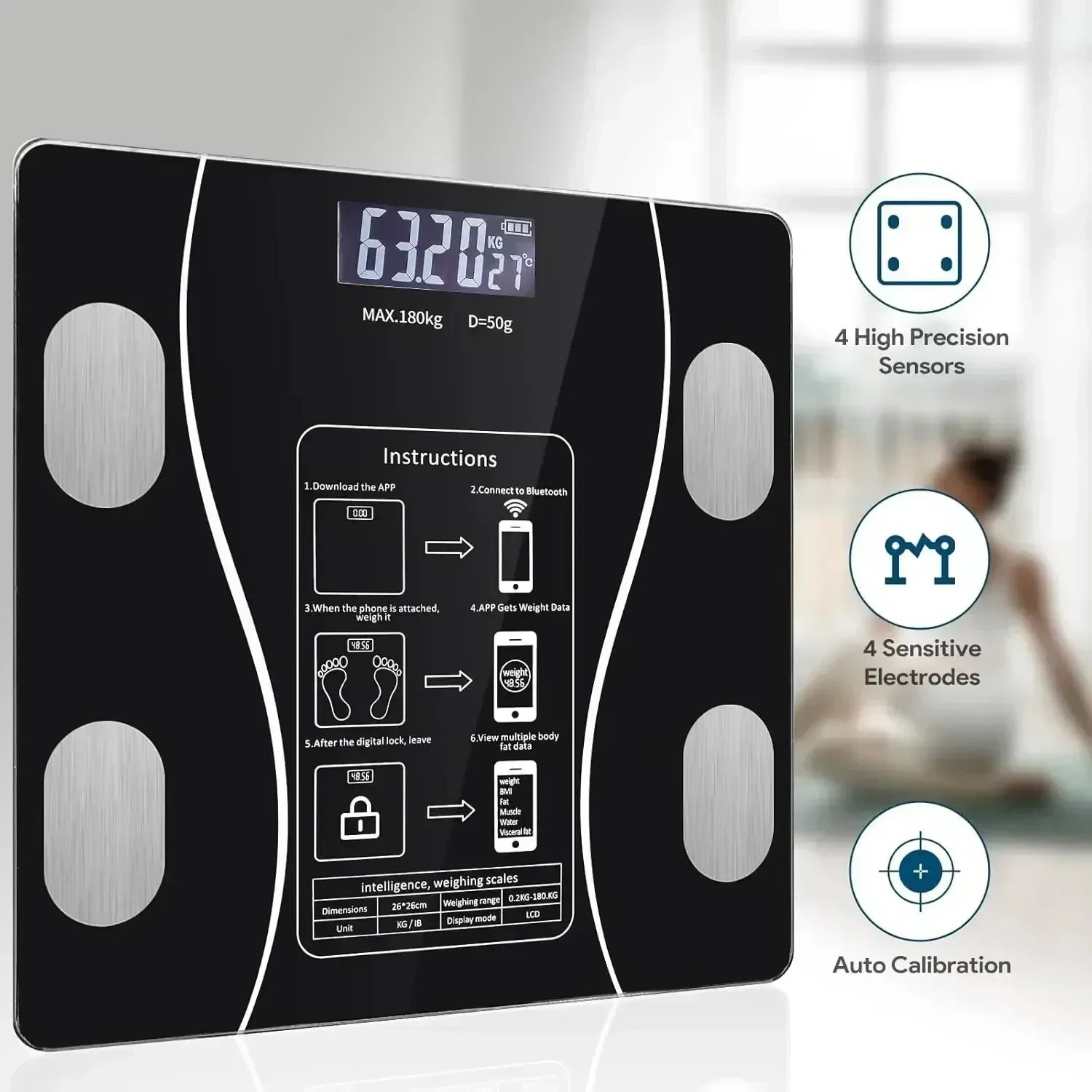 Electronic Scale Smart Bluetooth Weighing Human Charging Simple Weight Scale Weighing Household Fat Body Fat Measurement Scale
