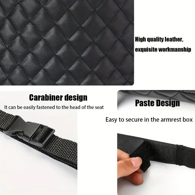 1pc Car Seat Back Organizer Large Capacity Armrest Storage Box