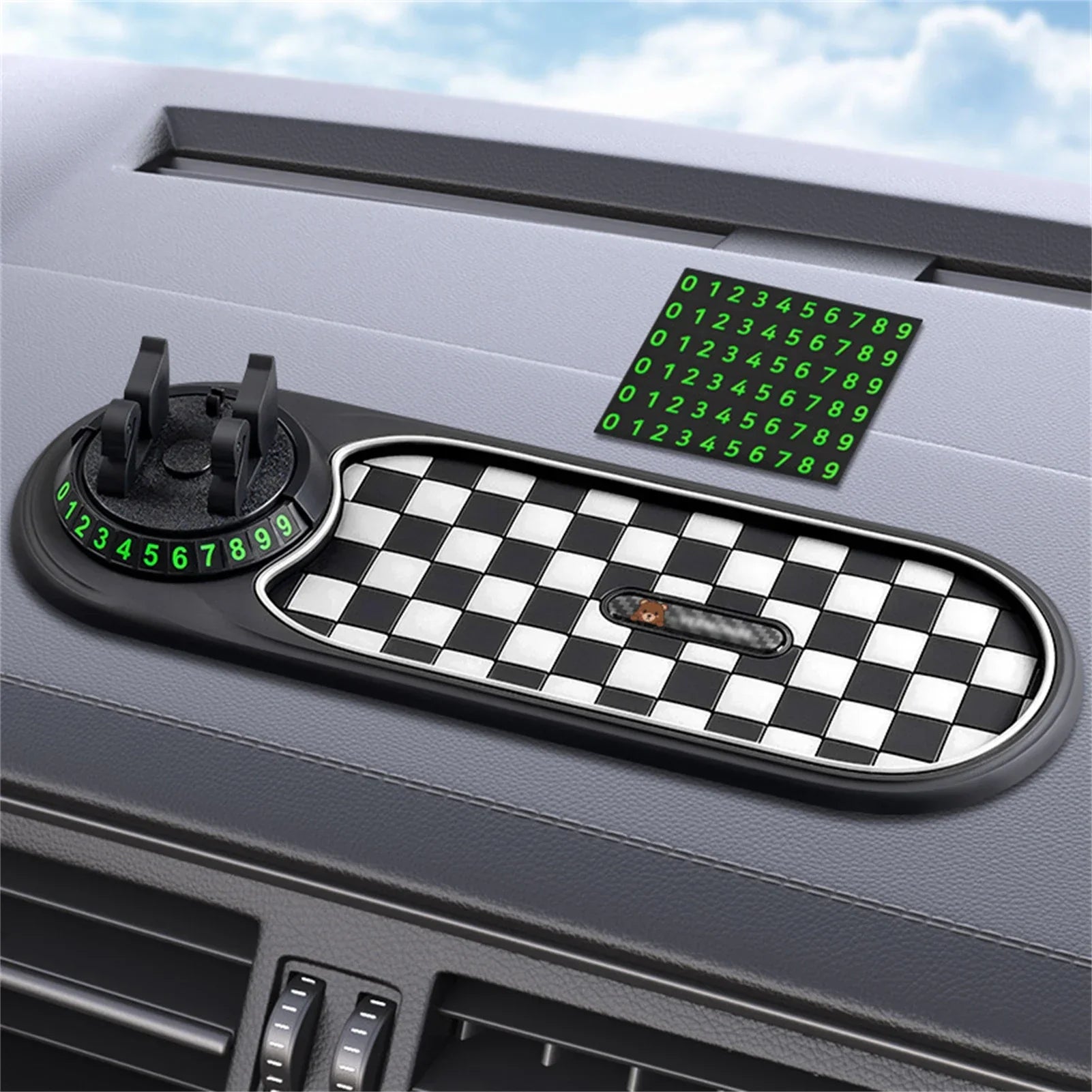 Phone Holder Anti-Slip Mat Holder for Dashboard with 360° Rotatable Phone Holder for Cell Phone Keys Sunglasses