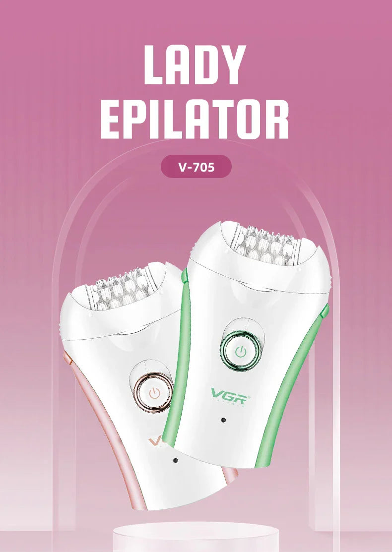 VGR 705 Epilator Professional Epilator Hair Remover Rechargeable Hair Remover Women Hair Remover Portable Electric Epilator