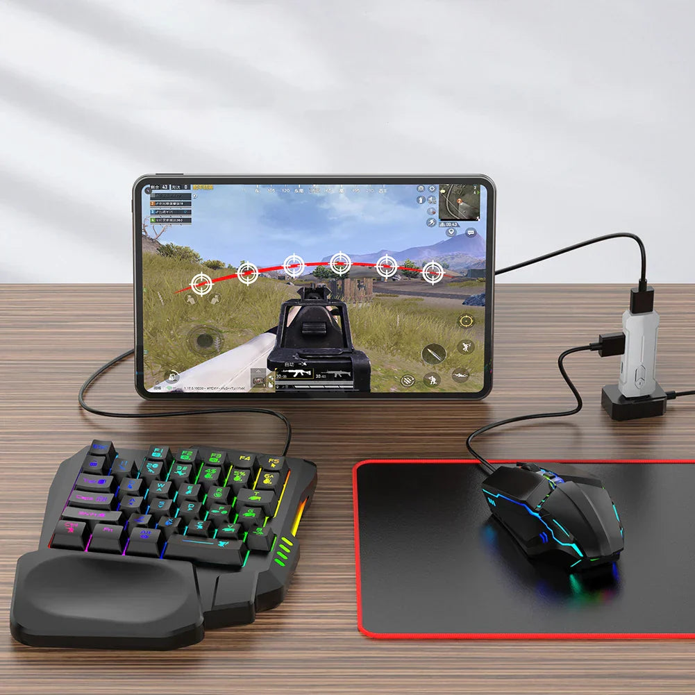 5 in 1 Mouse Keyboard Adapter Converter Bluetooth-Compatible 5.3 for PUBG Gaming Keyboard and Mouse Combo for Gamer Accessories
