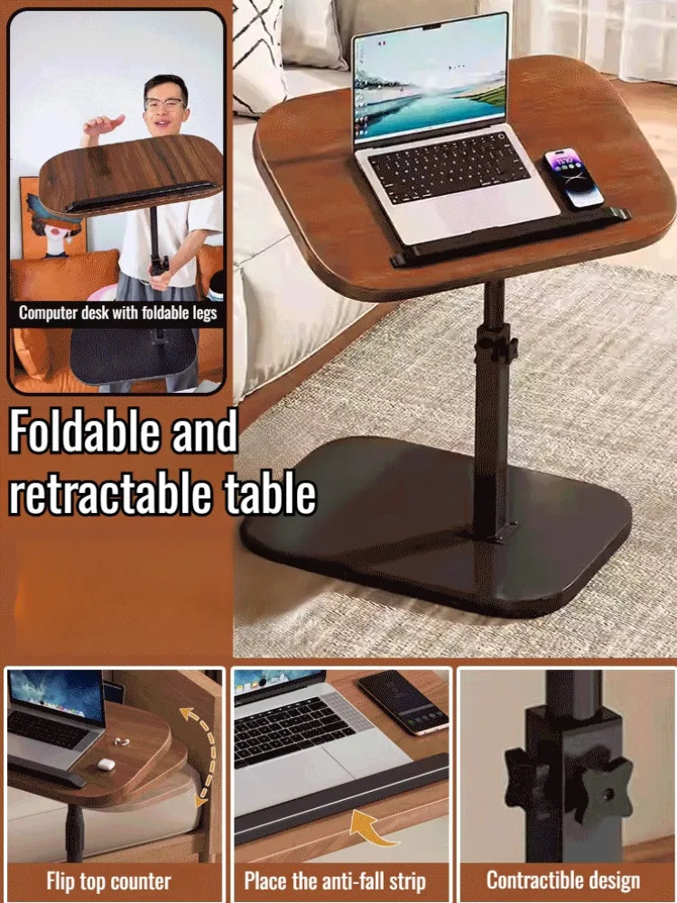 Dormitory Bedside Table Household foldable Mobile Lift Computer Desk Portable livingroom side table Bedroom Lazy Laptop Desk